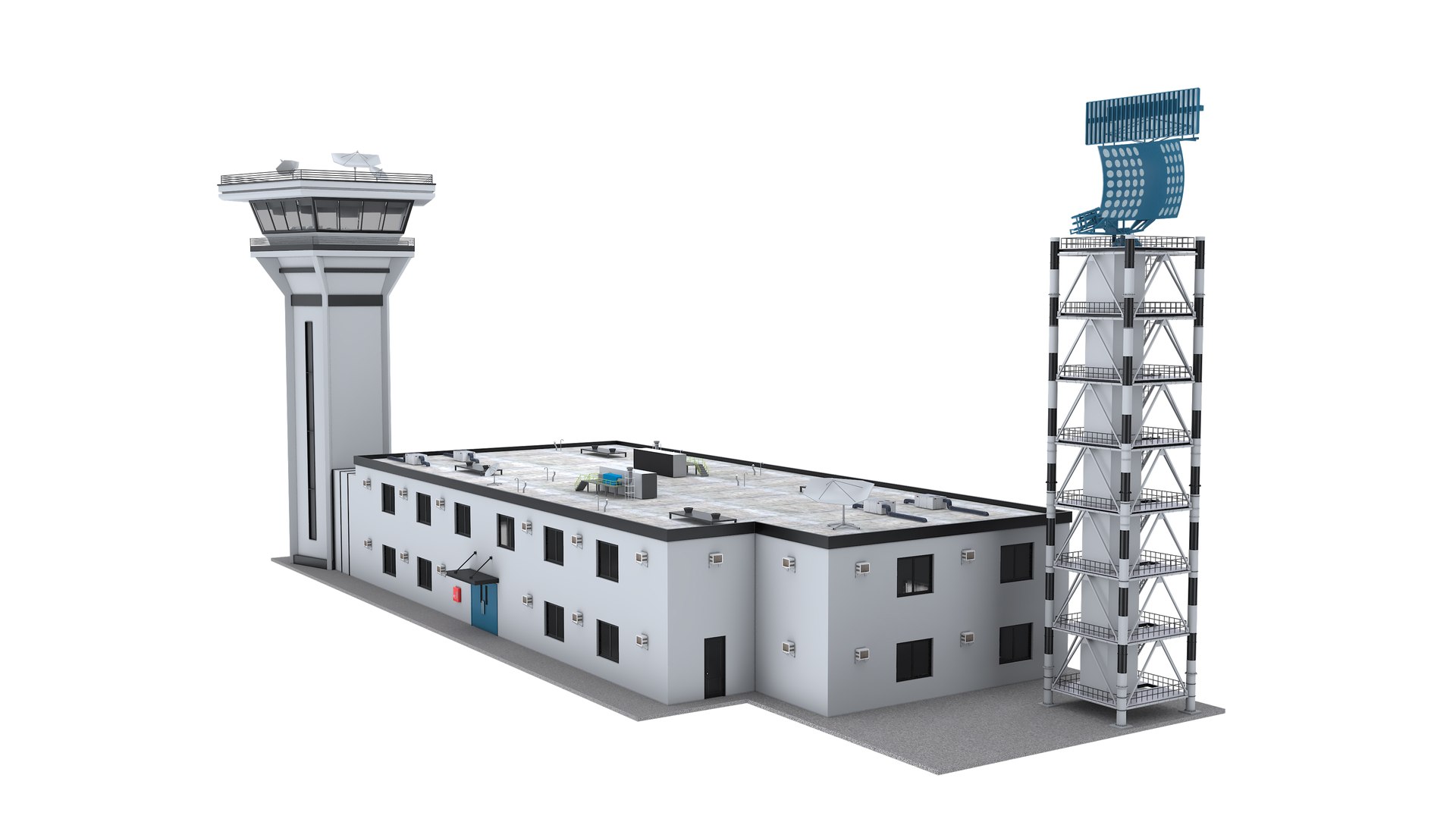 Air Traffic Control Tower and Radar 3D https://p.turbosquid.com/ts-thumb/MS/G3ZOrB/oi/airtrafficcontroltowerandradar8/jpg/1749996043/1920x1080/fit_q87/925bfcfeff92aaa119a7a098f125b3cd47429563/airtrafficcontroltowerandradar8.jpg