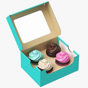Detailed  Cupcake Box model
