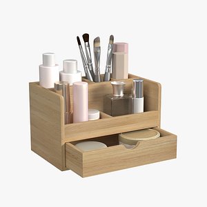 Wooden Organizer for Cosmetics 3D