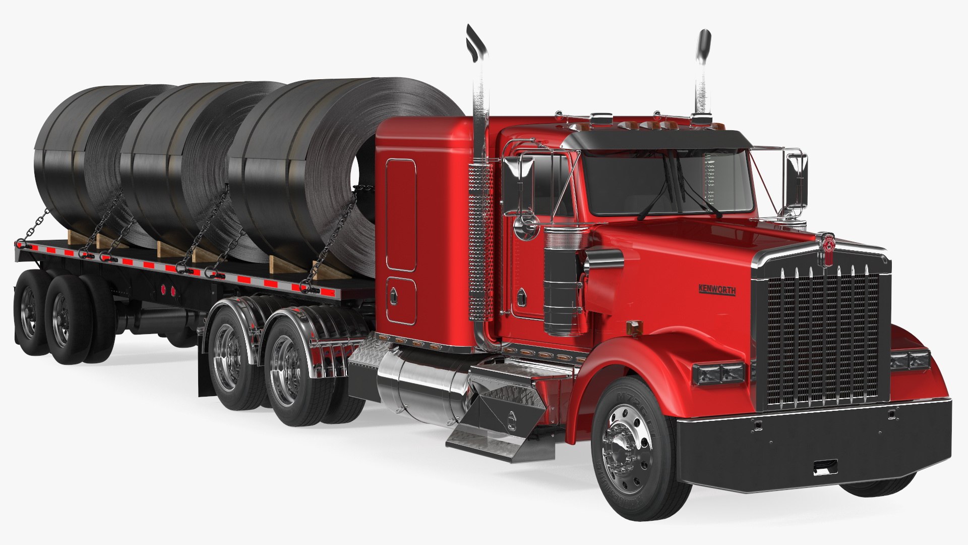 Truck with Steel Rolls 3D model preview
