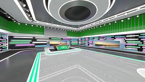 3D Premium 3D Virtual News Set model