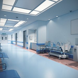 3D hospital hallway