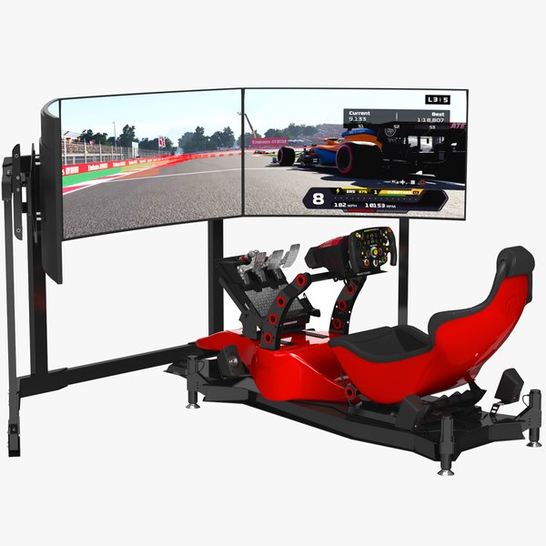 3D RSeat Formula V2 Racing Simulator Cockpit Triple Display model
