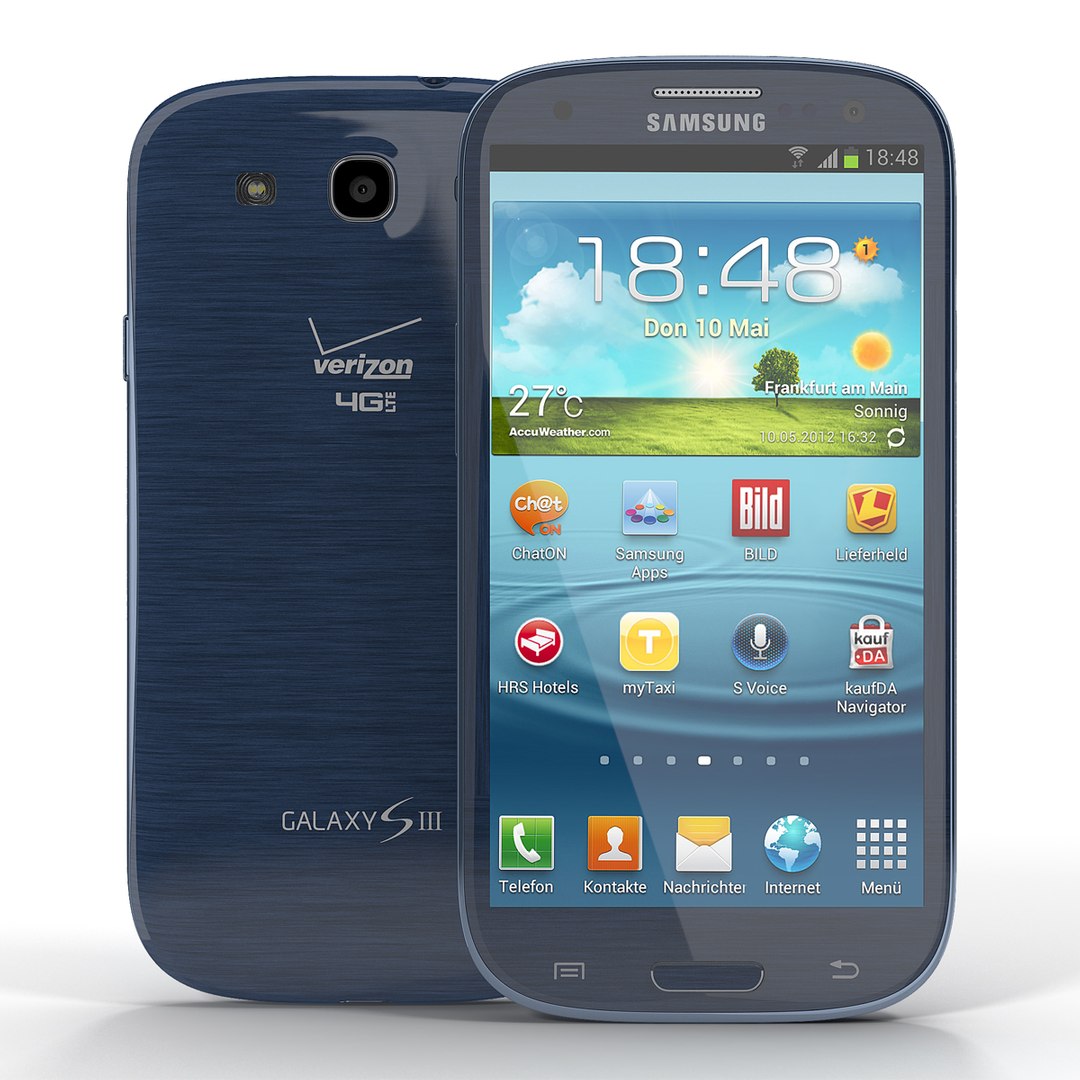 Samsung Galaxy S III Blue 3D Model 3D model preview