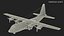 US Military Transport Aircraft Lockheed C 130 Hercules with Cargo Rigged 3D model