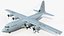 US Military Transport Aircraft Lockheed C 130 Hercules with Cargo Rigged 3D model
