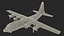 US Military Transport Aircraft Lockheed C 130 Hercules with Cargo Rigged 3D model