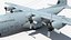 US Military Transport Aircraft Lockheed C 130 Hercules with Cargo Rigged 3D model