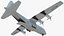 US Military Transport Aircraft Lockheed C 130 Hercules with Cargo Rigged 3D model