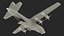 US Military Transport Aircraft Lockheed C 130 Hercules with Cargo Rigged 3D model
