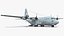 US Military Transport Aircraft Lockheed C 130 Hercules with Cargo Rigged 3D model