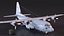US Military Transport Aircraft Lockheed C 130 Hercules with Cargo Rigged 3D model
