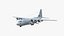 US Military Transport Aircraft Lockheed C 130 Hercules with Cargo Rigged 3D model