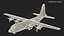 US Military Transport Aircraft Lockheed C 130 Hercules with Cargo Rigged 3D model