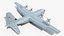 US Military Transport Aircraft Lockheed C 130 Hercules with Cargo Rigged 3D model