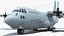 US Military Transport Aircraft Lockheed C 130 Hercules with Cargo Rigged 3D model