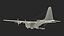 US Military Transport Aircraft Lockheed C 130 Hercules with Cargo Rigged 3D model