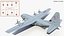 US Military Transport Aircraft Lockheed C 130 Hercules with Cargo Rigged 3D model