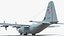 US Military Transport Aircraft Lockheed C 130 Hercules with Cargo Rigged 3D model
