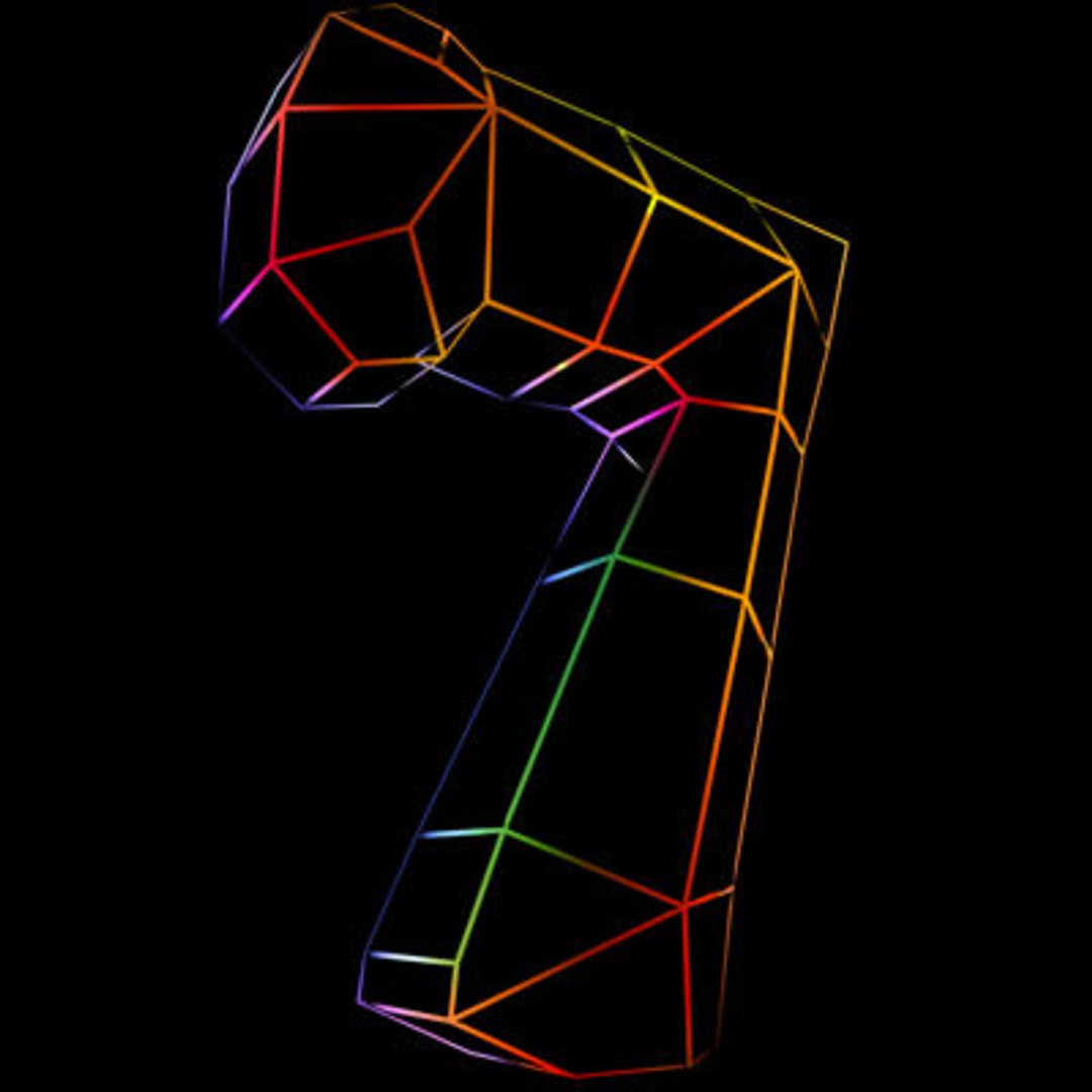 3d Model Organic Font Seven