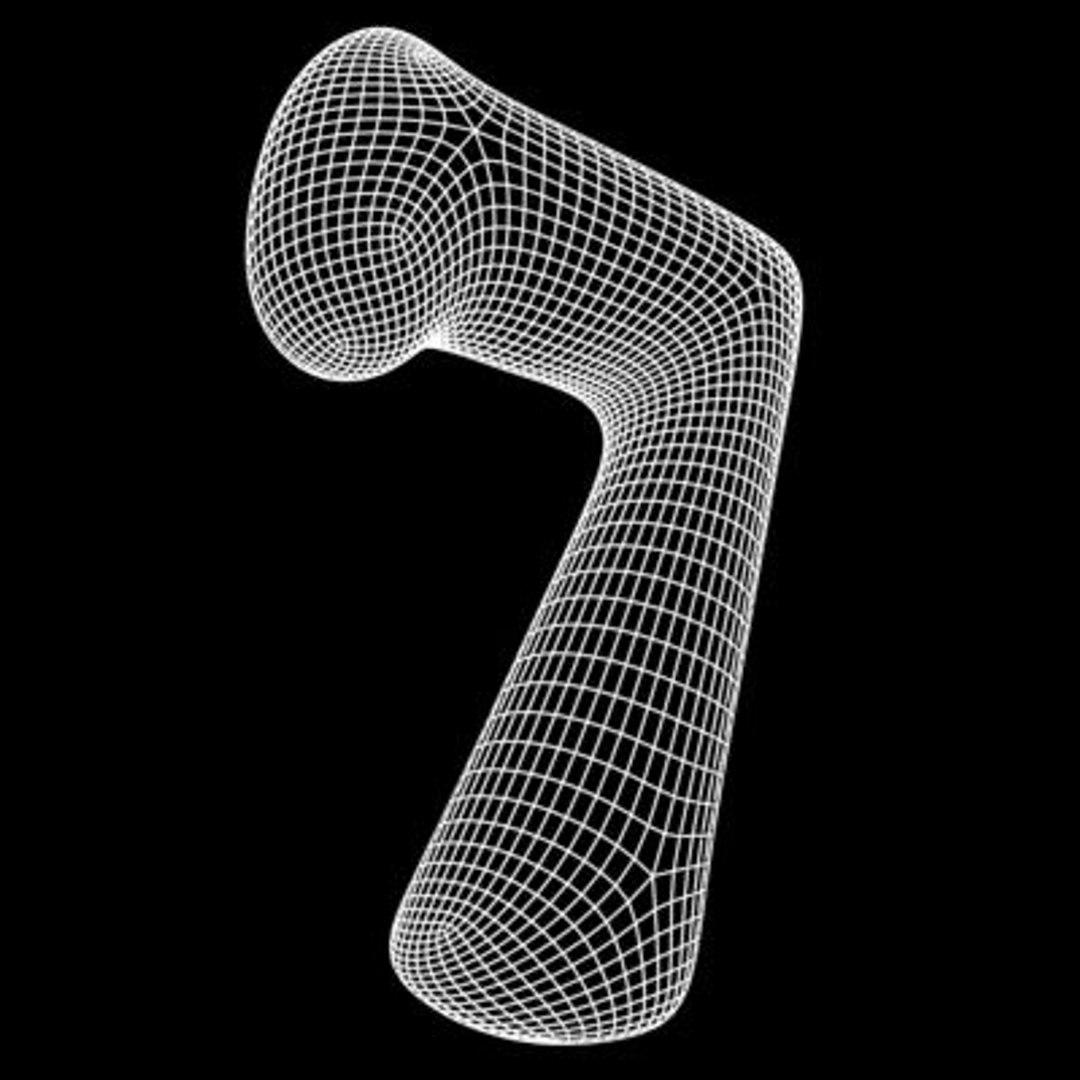 3d Model Organic Font Seven