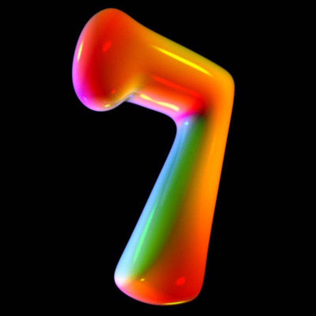 3d Model Organic Font Seven