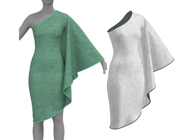 3D fashion dress clothing model