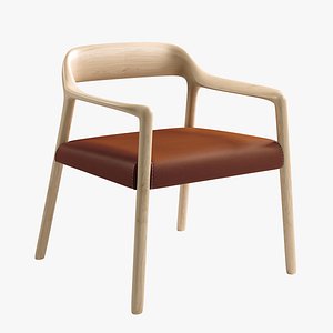 Armchair Liceo SO1545 by Andreu World with leather cushion