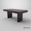 Premium Dark Wood Table 3D Model - Optimized for Games AR VR - Detailed Textures and Clean Topolog