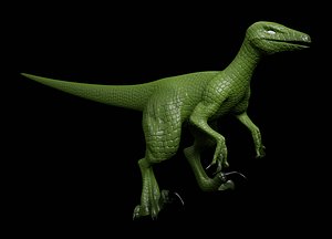 rigged velociraptor 3D model