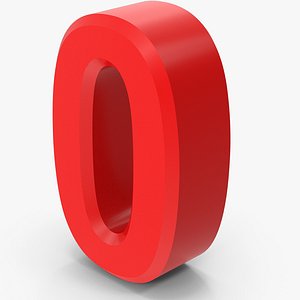 Red Number 0 3D
