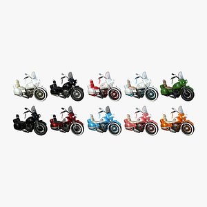 3D 10 Motorcycles Cartoon B Collection - Custom Vehicle Design