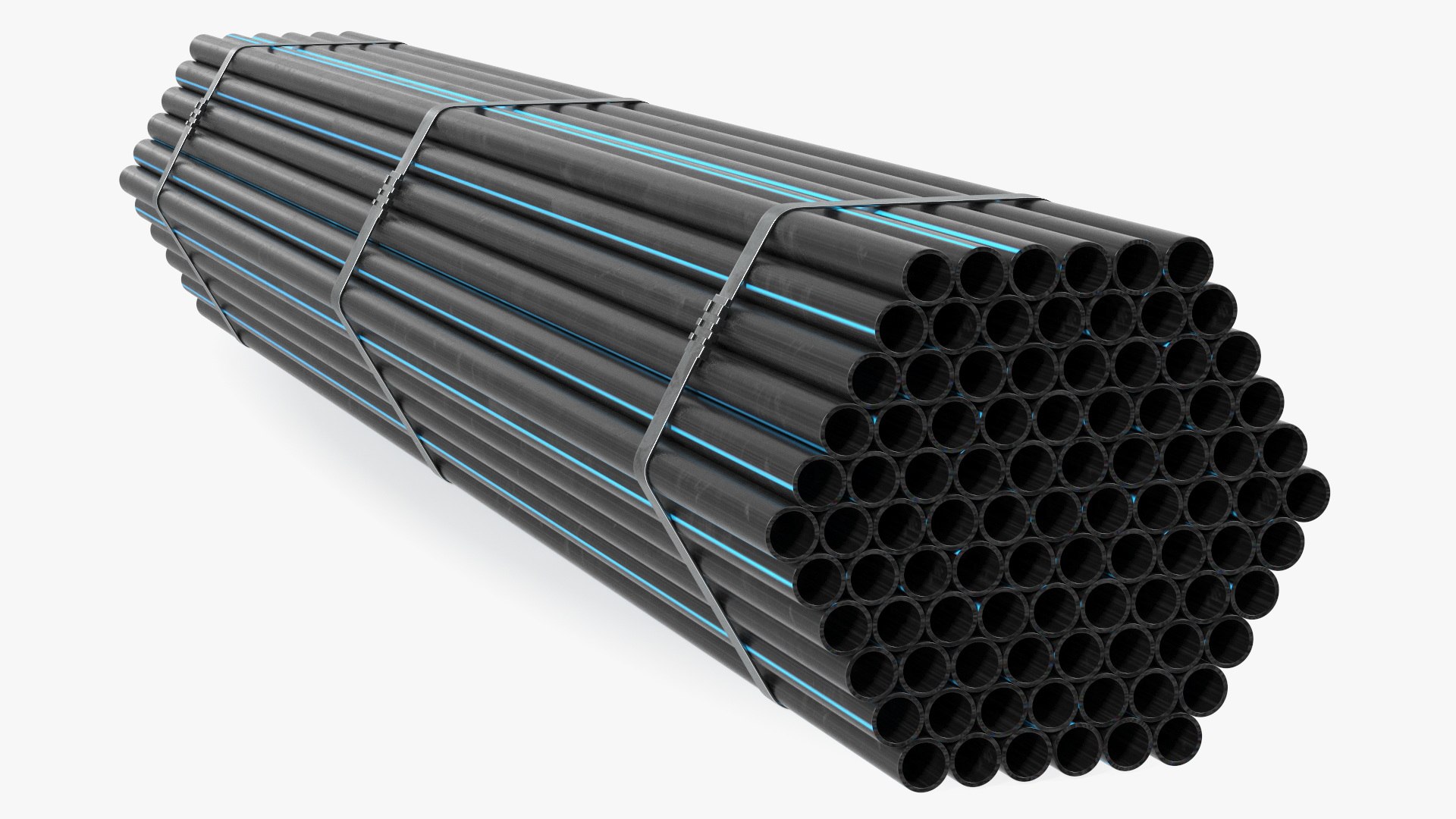 Thin Plastic Pipes Bundle 2 Meters 3D model preview