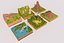 Dessin animé Low Poly Amérique du Sud Monuments