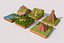 Dessin animé Low Poly Amérique du Sud Monuments