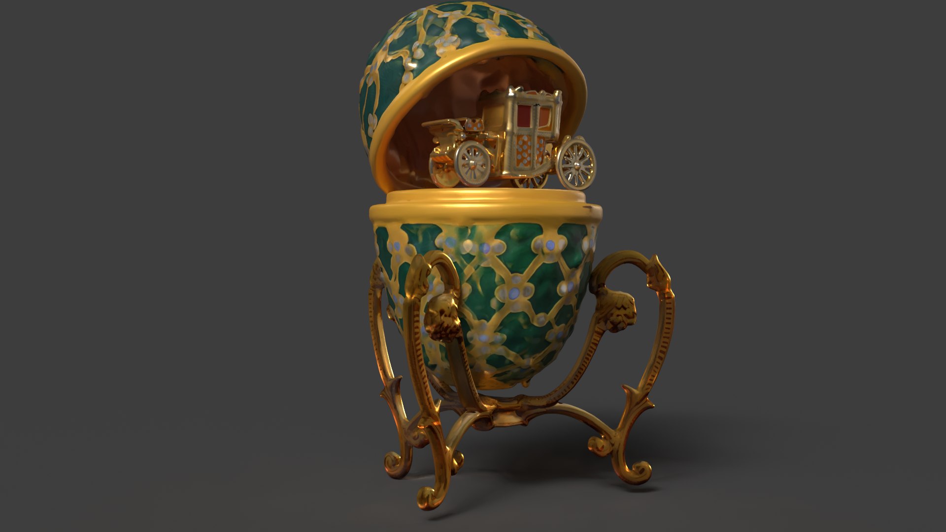 Faberge Egg With Carriage 3D - TurboSquid 2299102