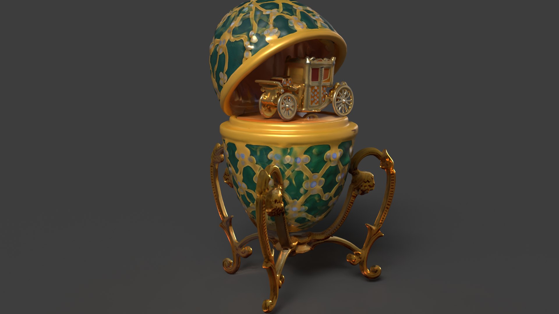 Faberge Egg With Carriage 3D - TurboSquid 2299102