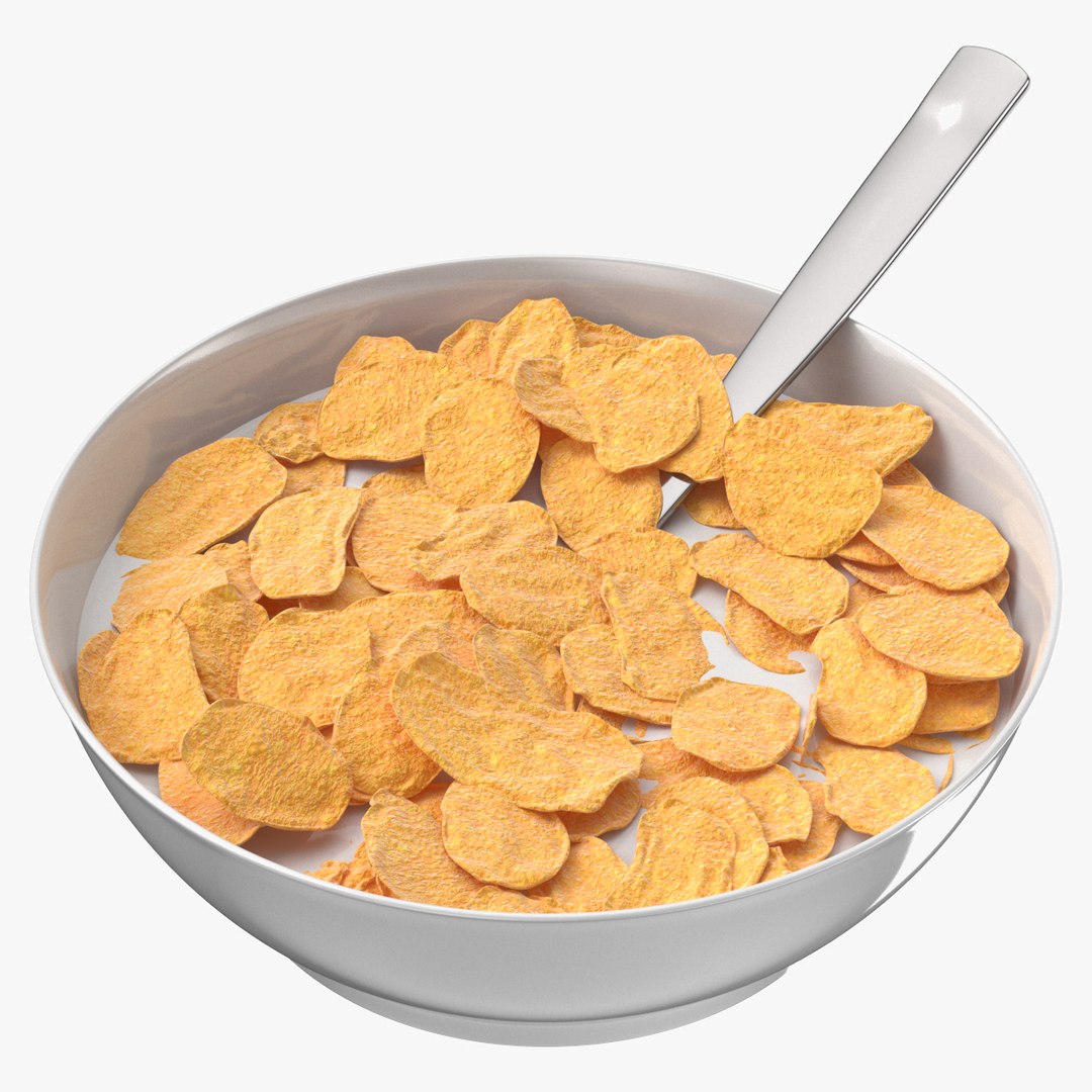 3D 2 bowls cereal spoons model - TurboSquid 1498455