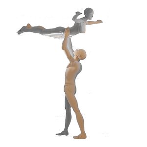 3D rigged dolls blender model