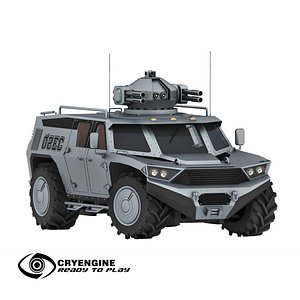 3D model Armored vehicle with rocket launcher