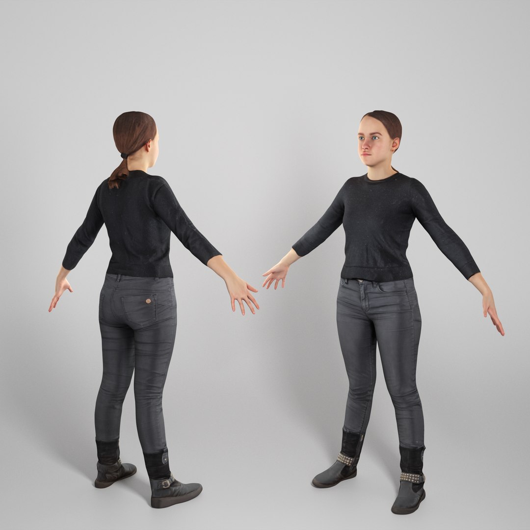 3D Animation Ready Young Woman - TurboSquid 1518419