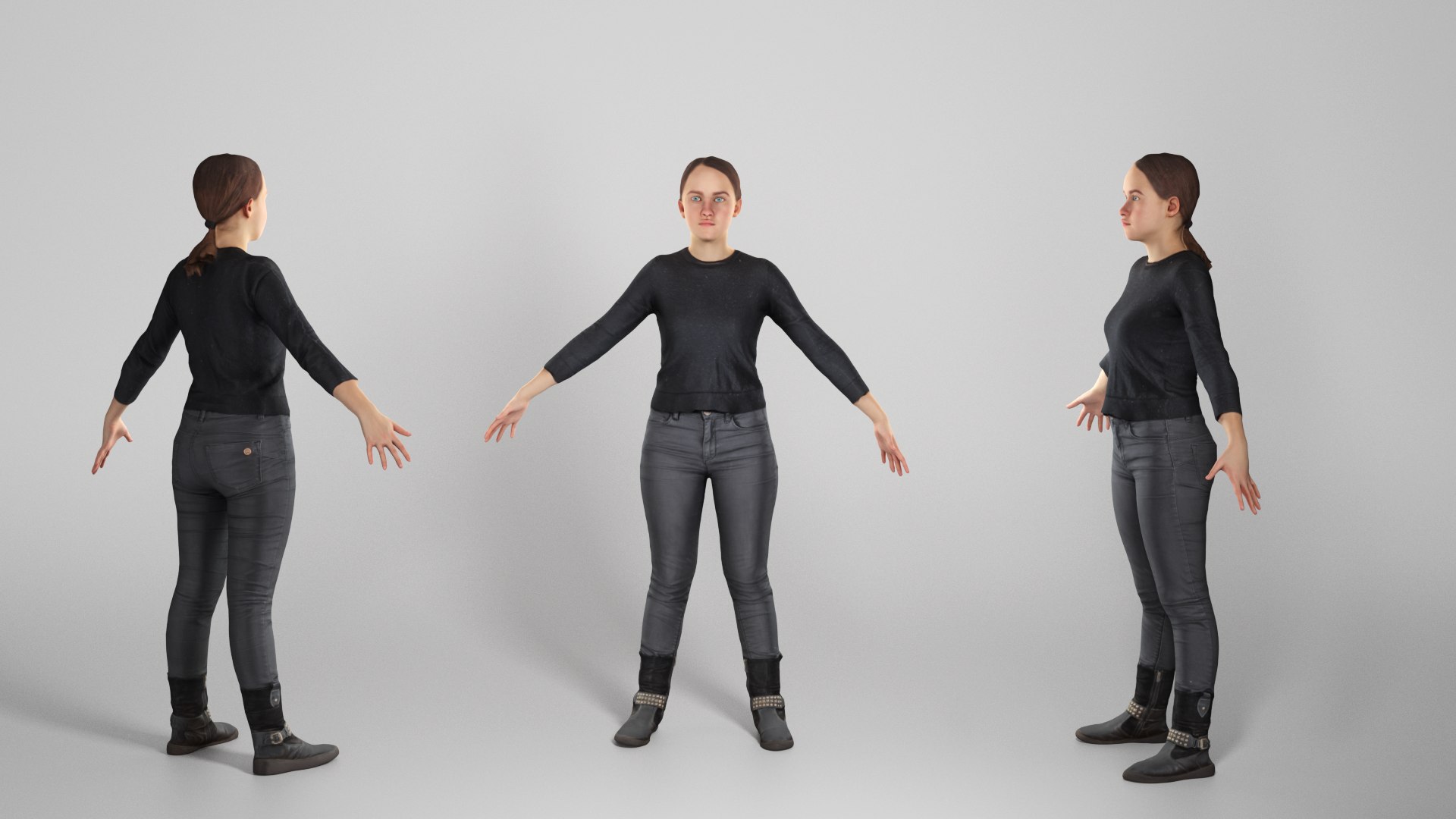 3D Animation Ready Young Woman - TurboSquid 1518419