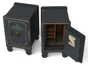 Vintage Antique Iron Safe 3D Prop Asset 3D