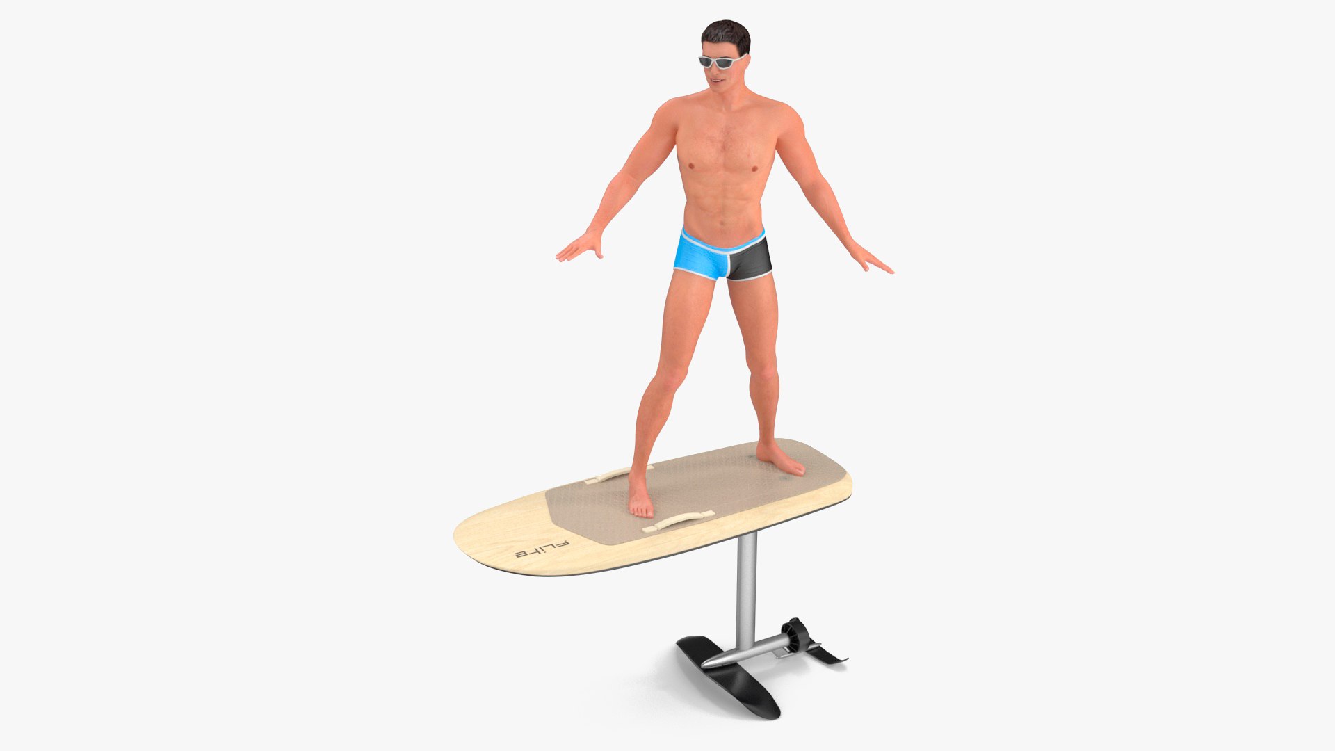 Fliteboard Man Rides 3D model preview
