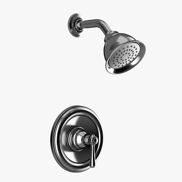 style chrome shower single 3D model