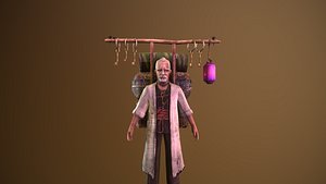 Old Merchant Rigged 3dcharacter 3D model