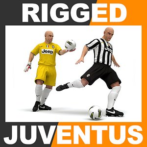 rigged football player - 3d max