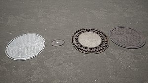 3D model Manhole Cover Pack
