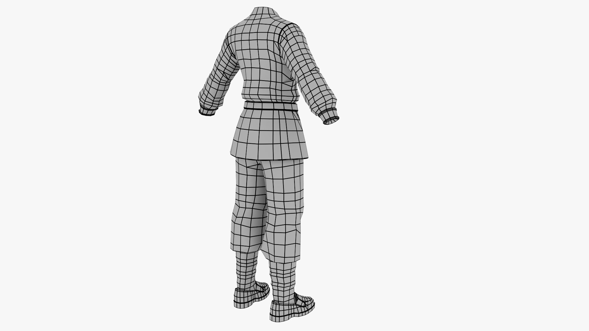 Martial Arts Robe Base Mesh 3D Model - TurboSquid 2152844
