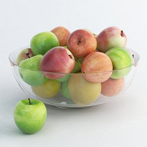 apple glass bowl 3d 3ds
